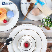 Western Design Style élégant Fine Bone China Plain White Tableware Dinner Plates